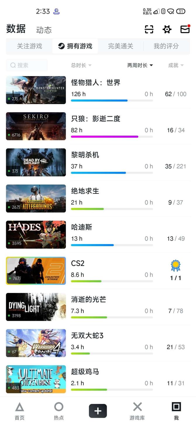 亮点: 只狼，黑魂，pubg可排位，怪物猎人