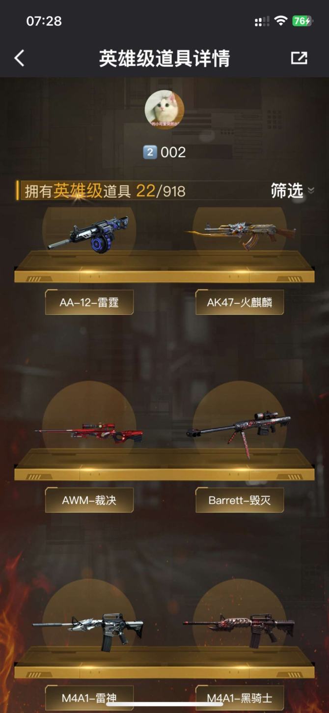 实名: 可修改 V武器数: 19 炫金武器...