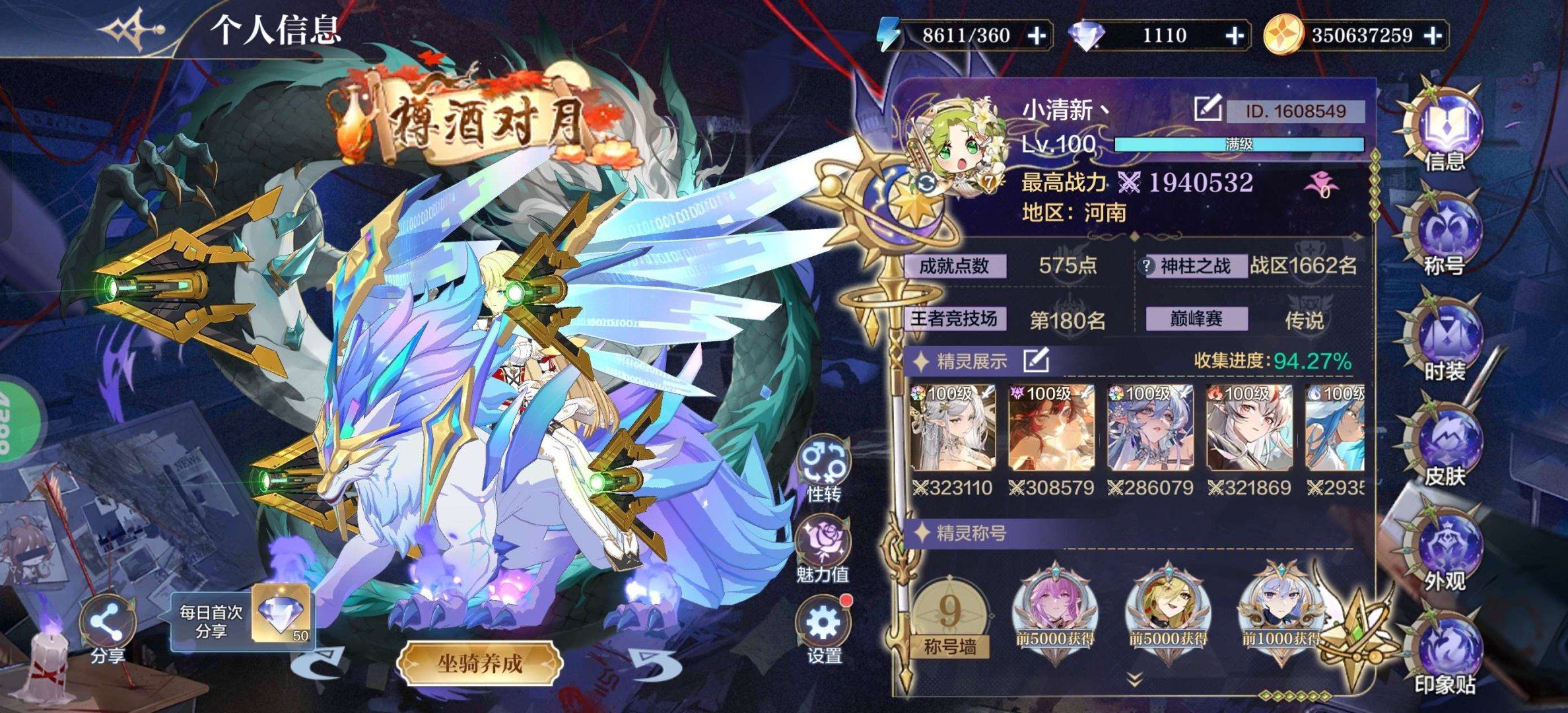 亮点: 准v7，当周号，战力没怎么提，坐骑...