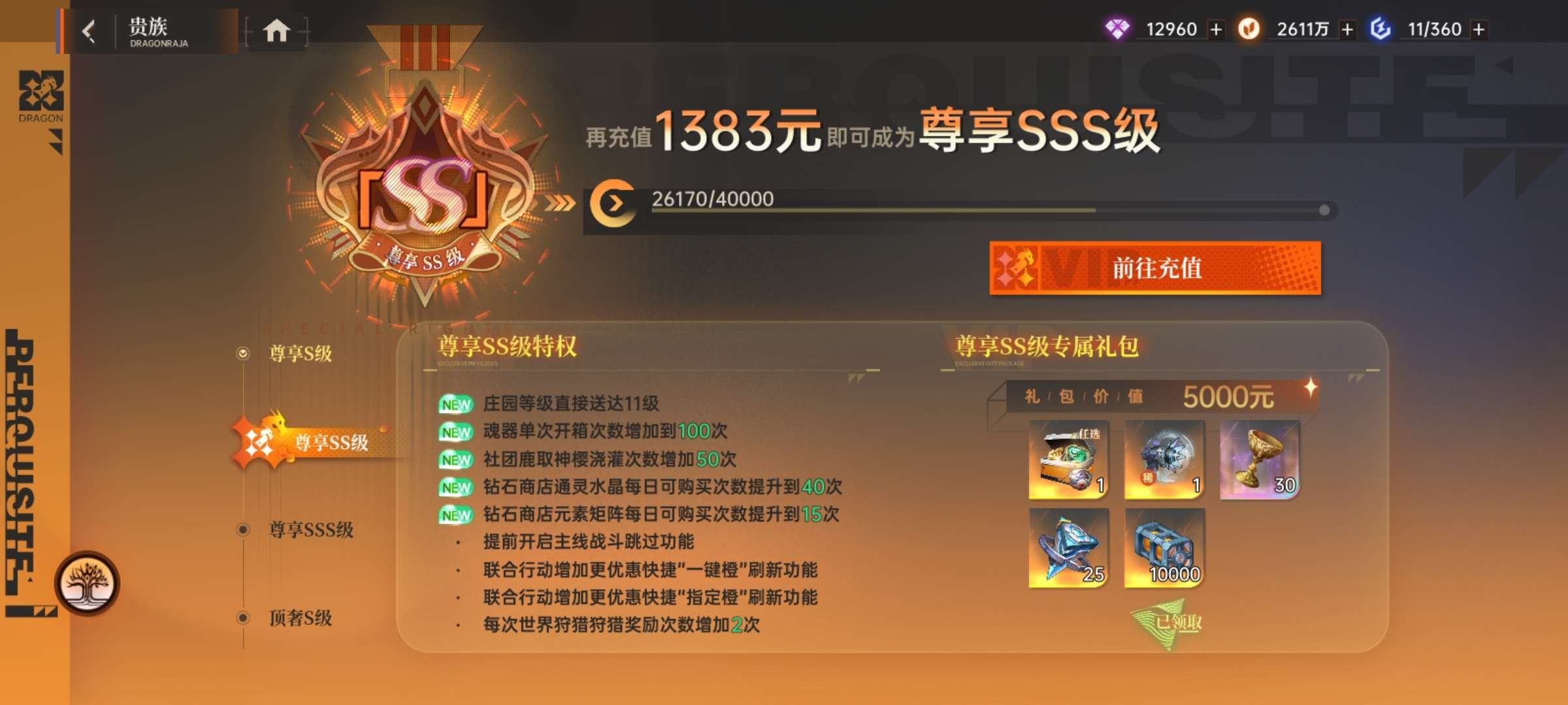贵族等级: 尊享SS级 血统评定: SS+...
