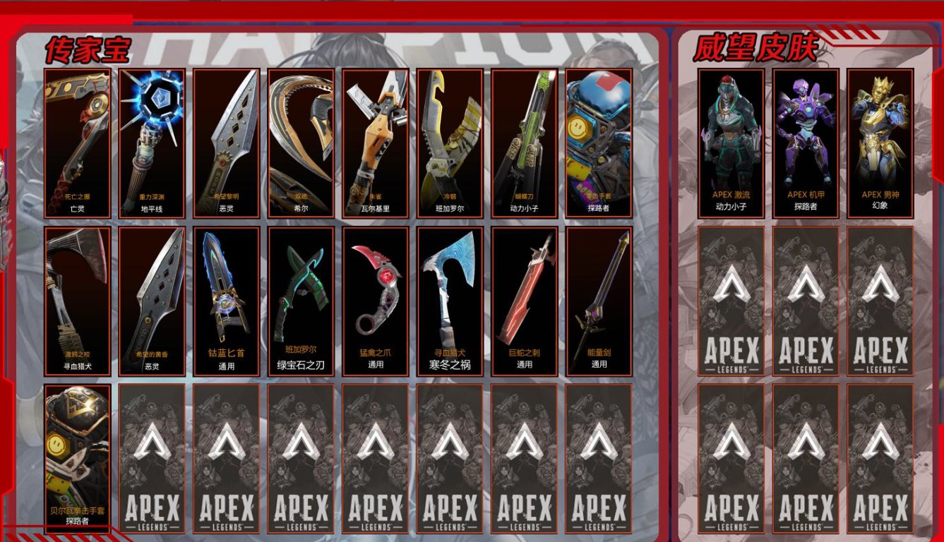 段位:铂金 传家宝数:17 能量剑,猛禽之...