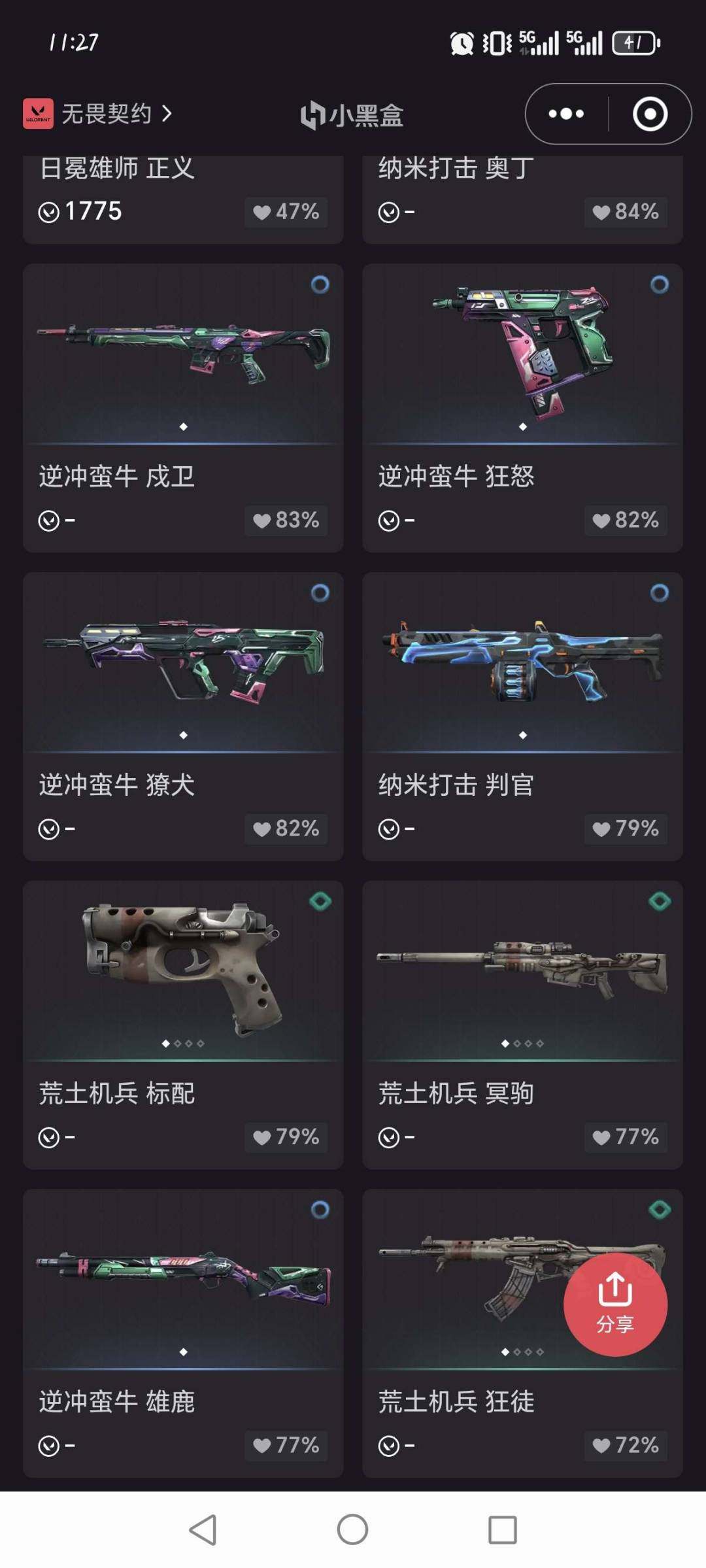 黑铁 库存价值:28150 究极皮肤数:0...