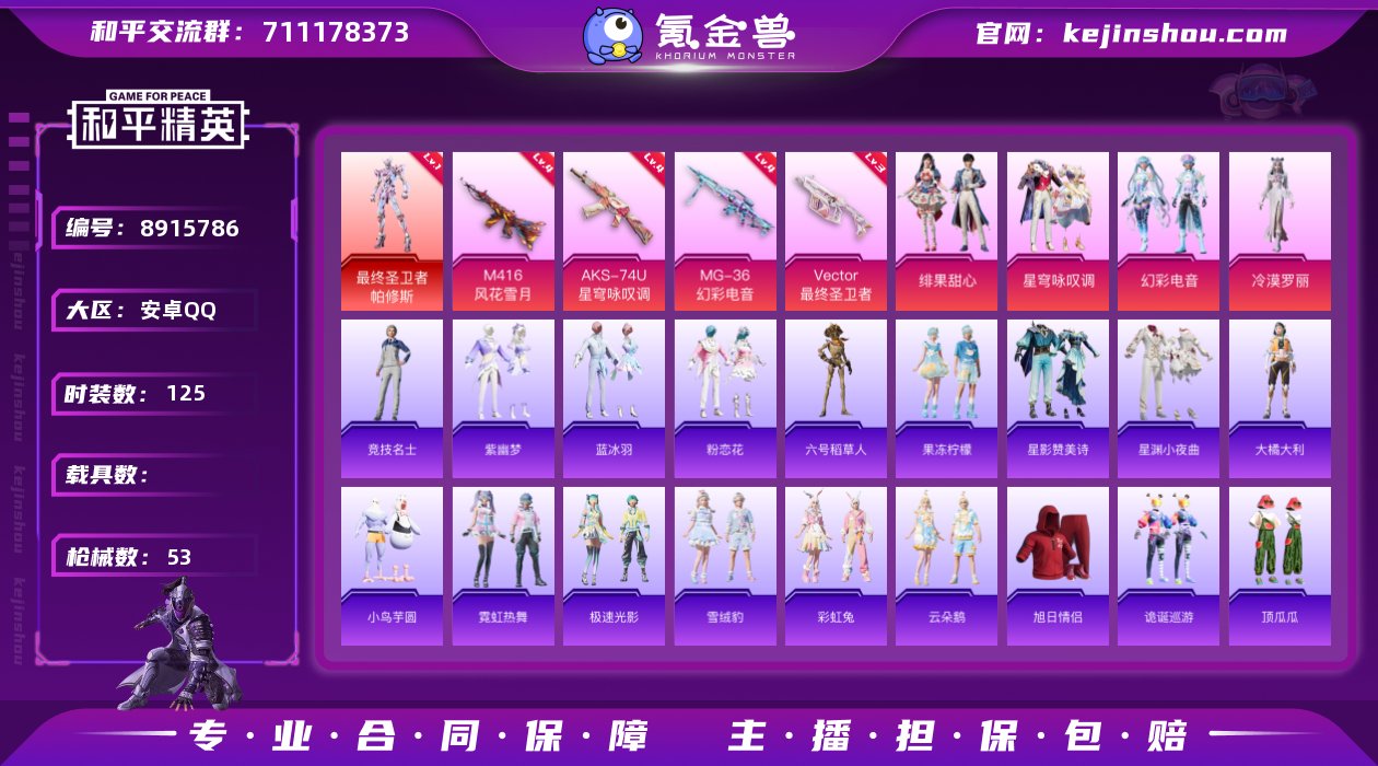 实名: 可修改 时装数: 125 枪械数:...