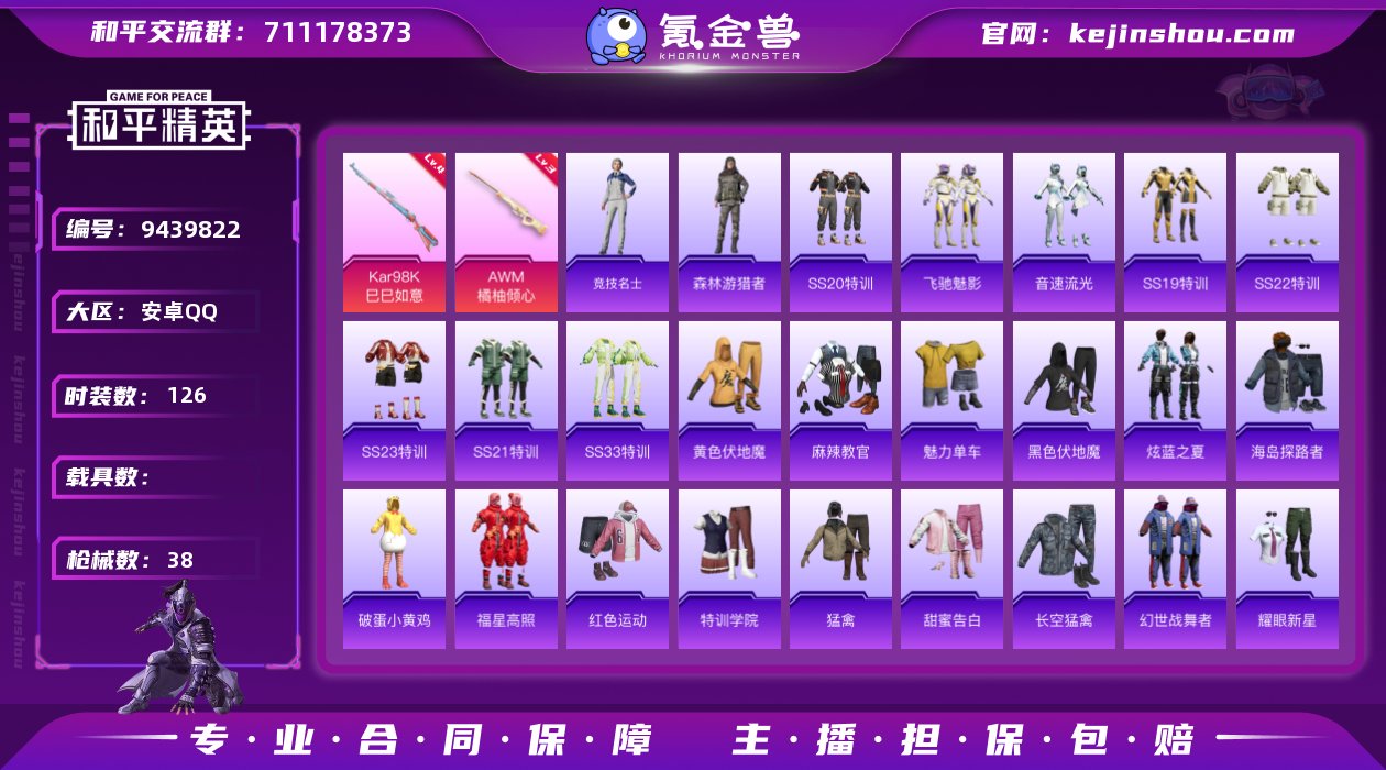 实名: 可修改 时装数: 126 枪械数:...