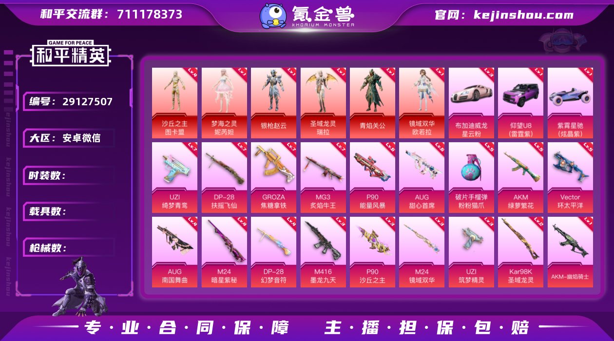 【6神装-70粉装-25粉枪-29载具-4...