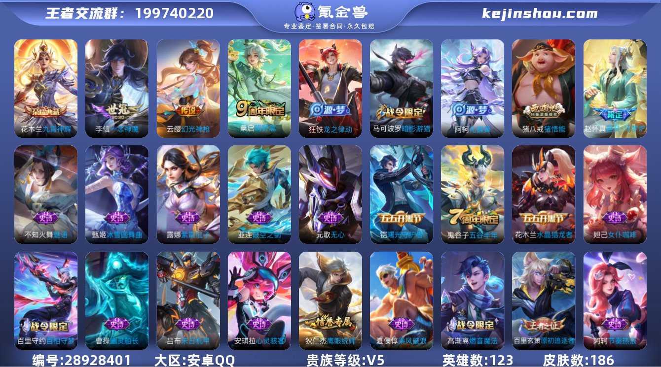 V5 1典藏 3传说 186皮肤 123英...