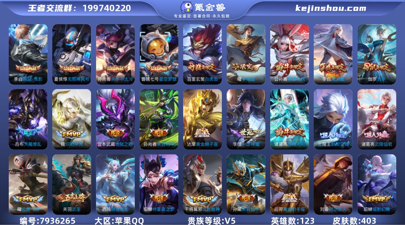 实名: 可修改 贵族等级: V5 英雄数:...