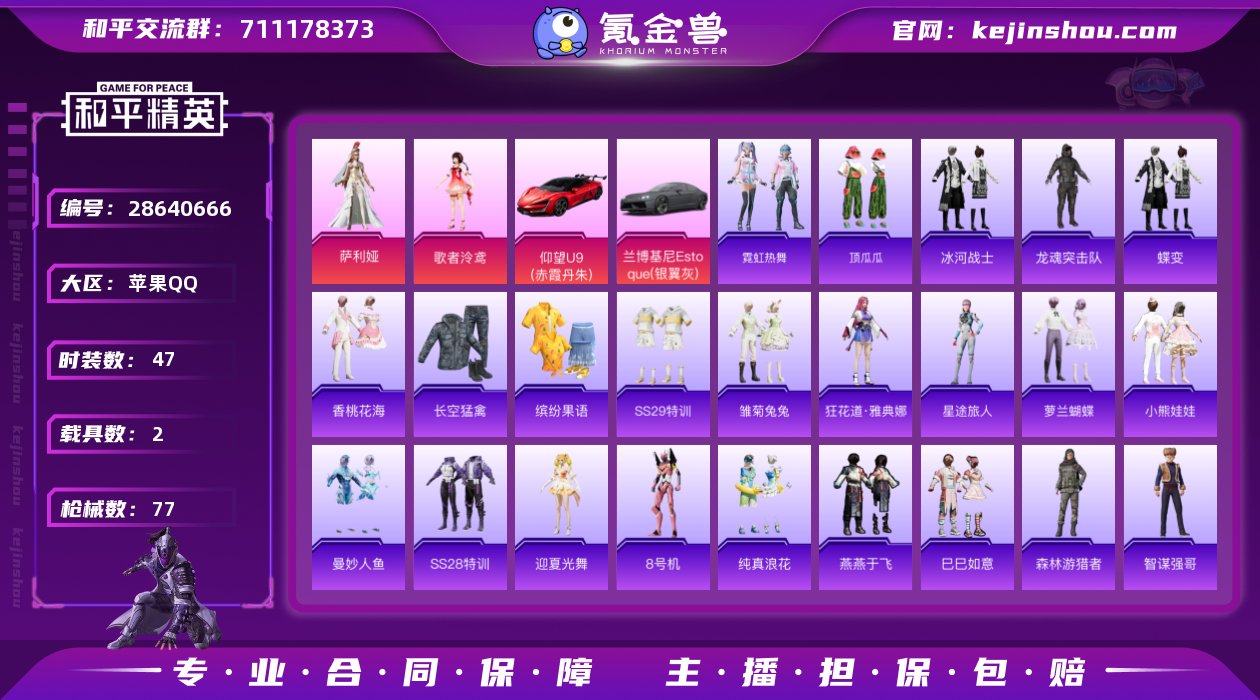 可改实名 2载具 2特效枪 2 粉装...