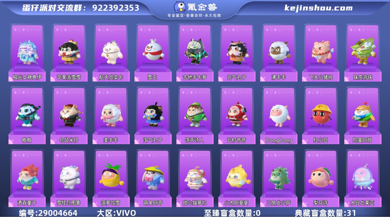 至臻盲盒数量:0 典藏盲盒数量:31 极光...