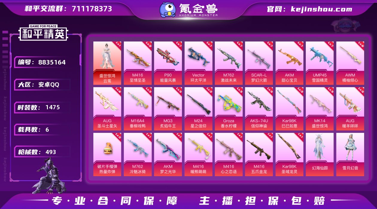 载具数:6 时装数:1475 战备数:35...