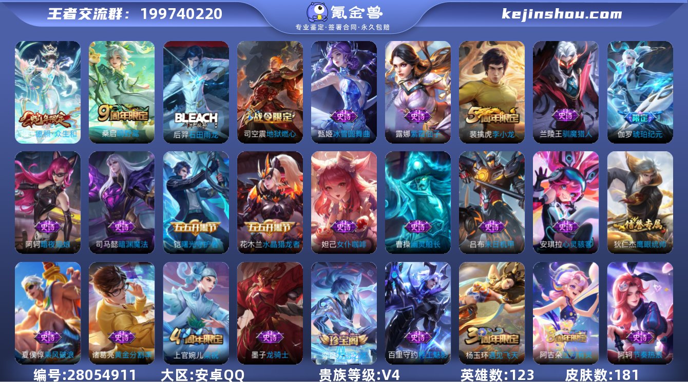 贵族V4 传说皮肤2 史诗皮肤46 皮肤数...