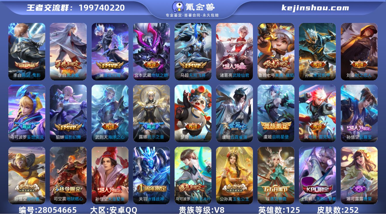 贵族V8 荣耀典藏2 传说皮肤16 史诗皮...