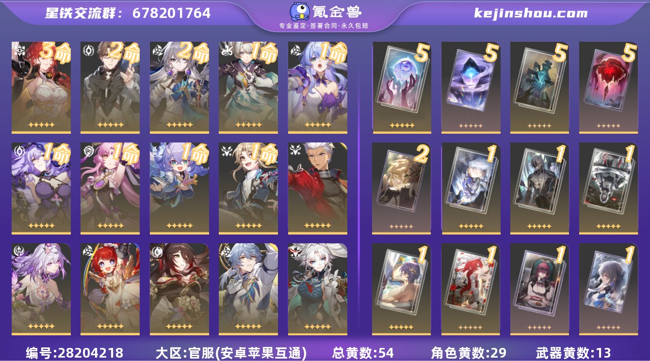 总黄数: 54 3命金色角色: 3命姬子 ...