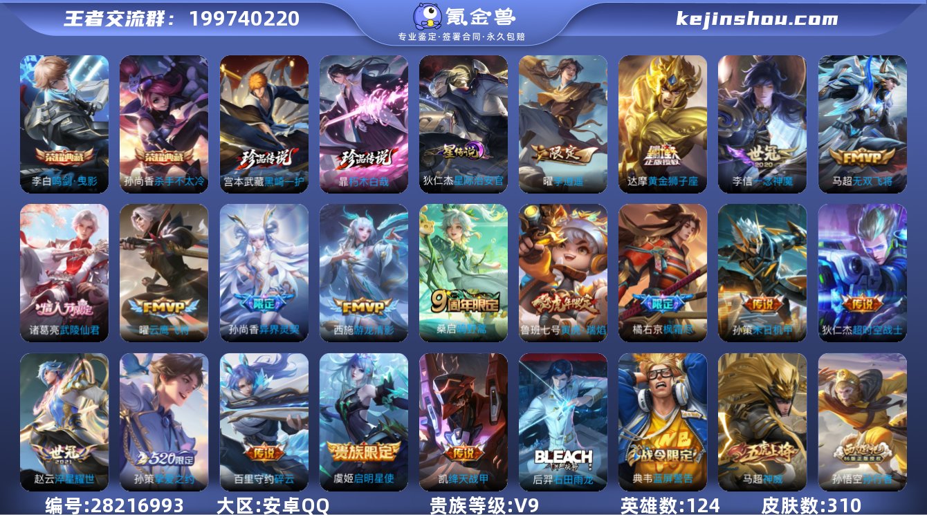 实名:可修改 英雄数:124 皮肤数:31...