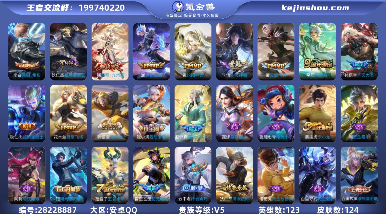 实名:可修改 英雄数:123 皮肤数:12...