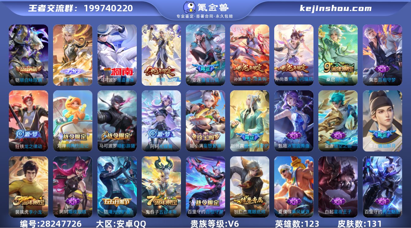 实名:可修改 英雄数:123 皮肤数:13...