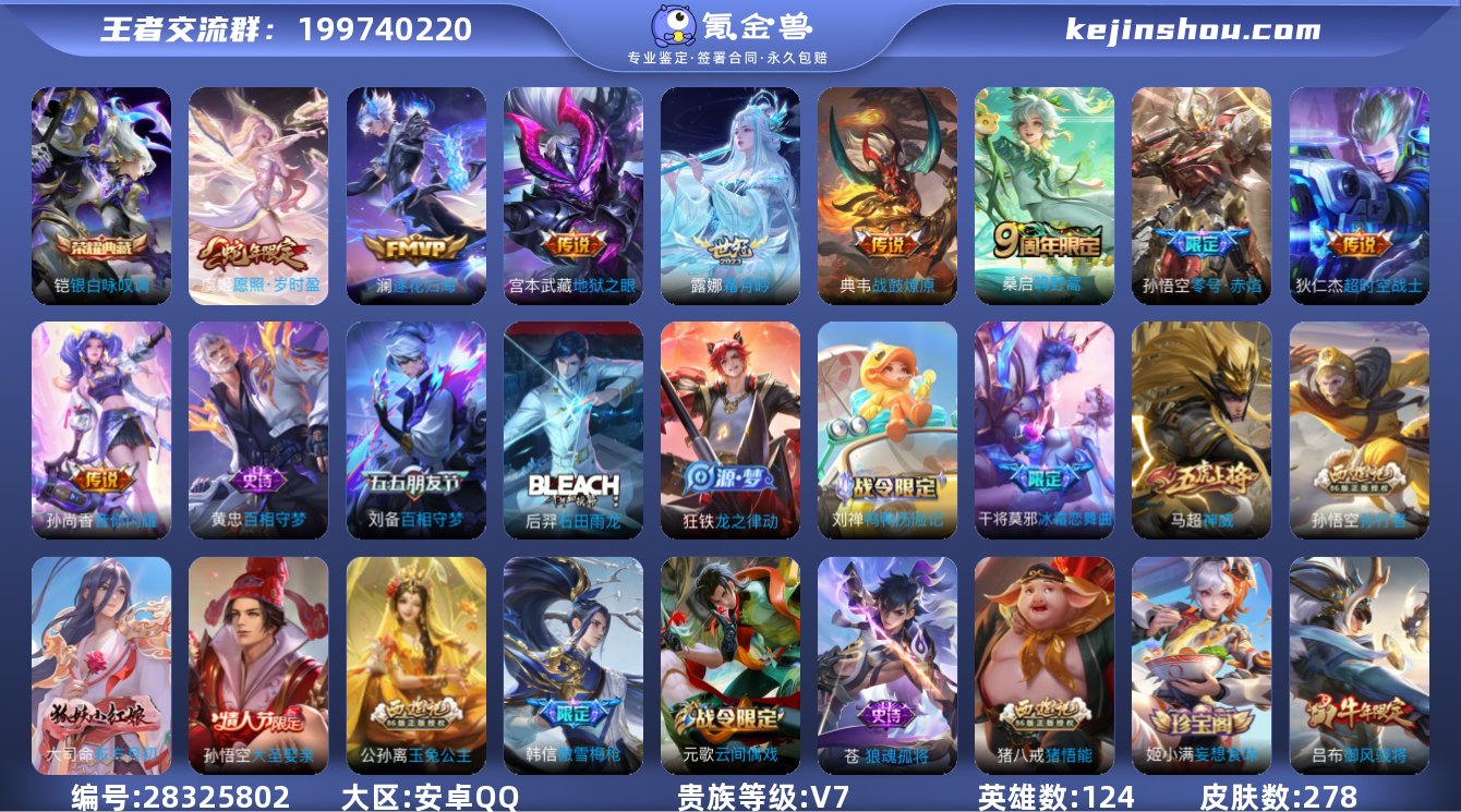 安卓q-V-278皮肤-1典藏 9传说  ...