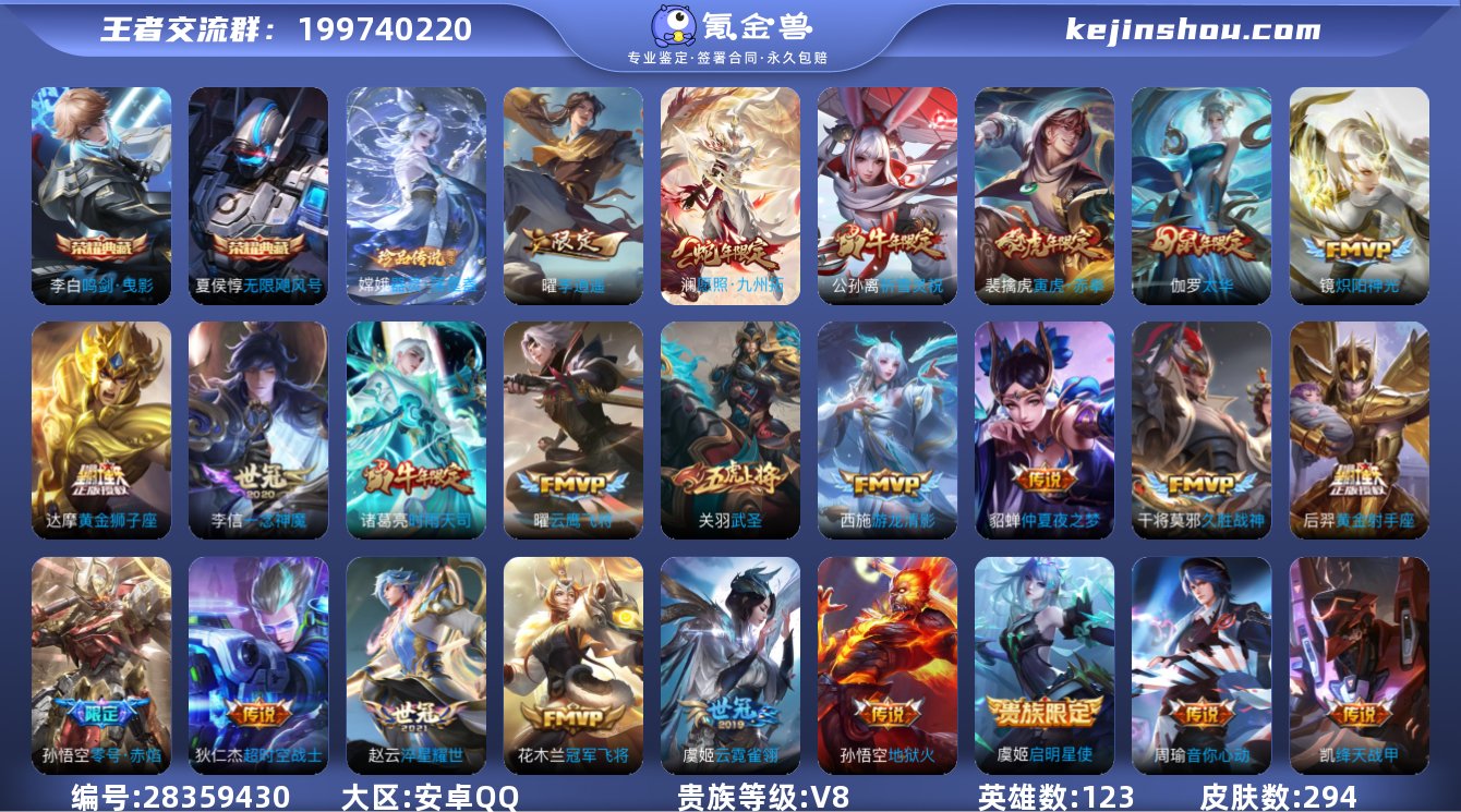 实名: 可修改 贵族等级: V8 英雄数:...