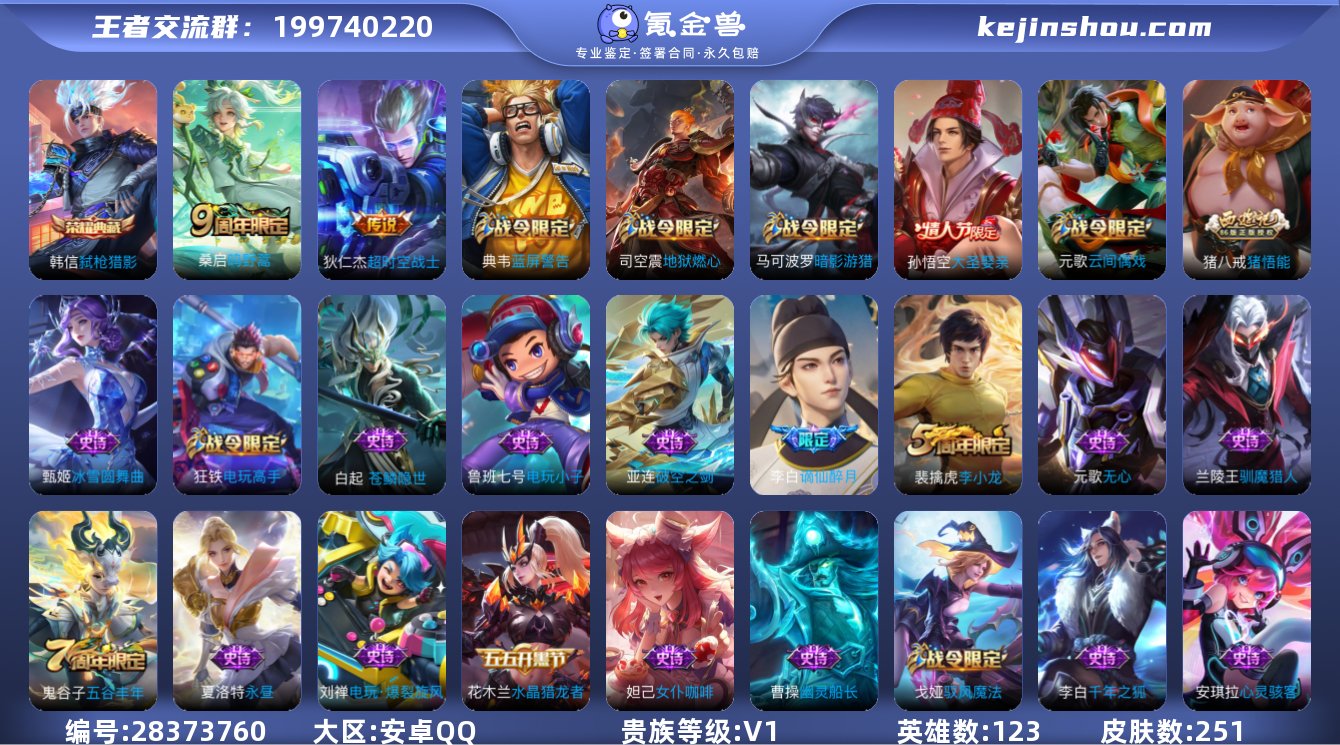 实名:可修改 英雄数:123 皮肤数:25...