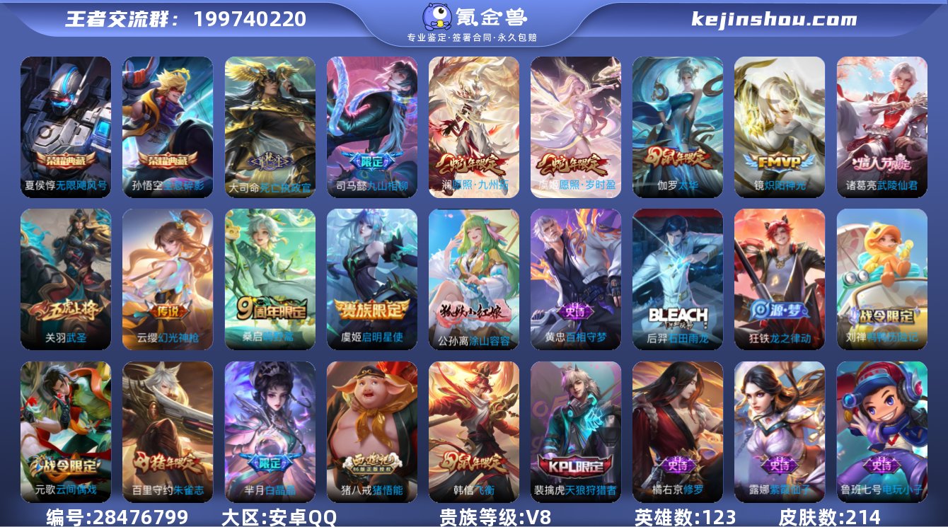 实名:可修改 贵族等级:V8 英雄数:12...