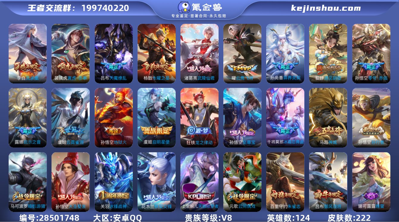 实名:可修改 贵族等级:V8 英雄数:12...