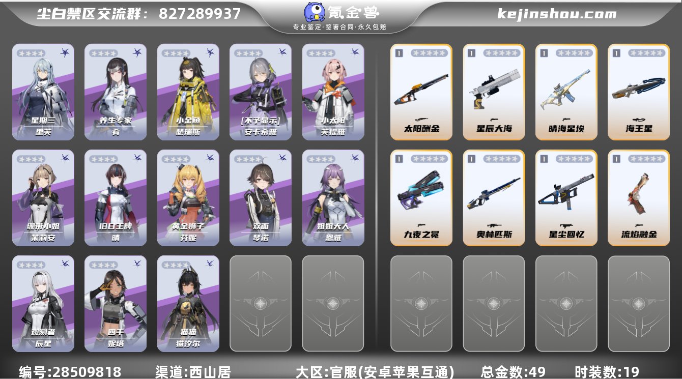 总金数:49 时装数:19 1改奥林匹斯，...