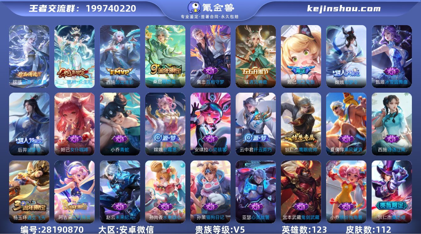 实名:可修改 英雄数:123 皮肤数:11...