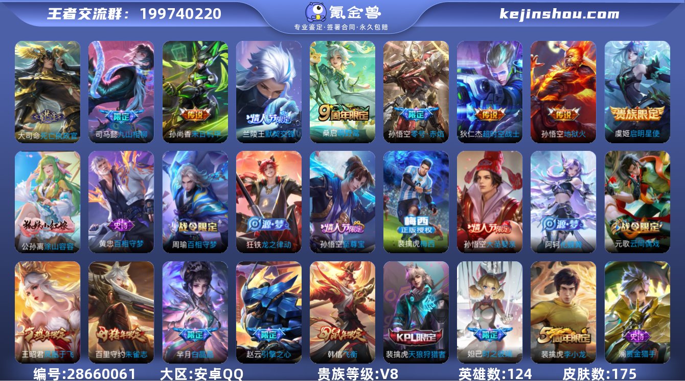 实名:不可修改 贵族等级:V8 英雄数:1...