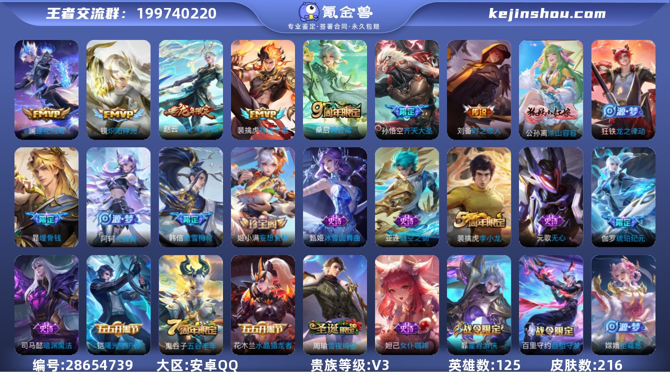 实名:可修改 贵族等级:V3 英雄数:12...