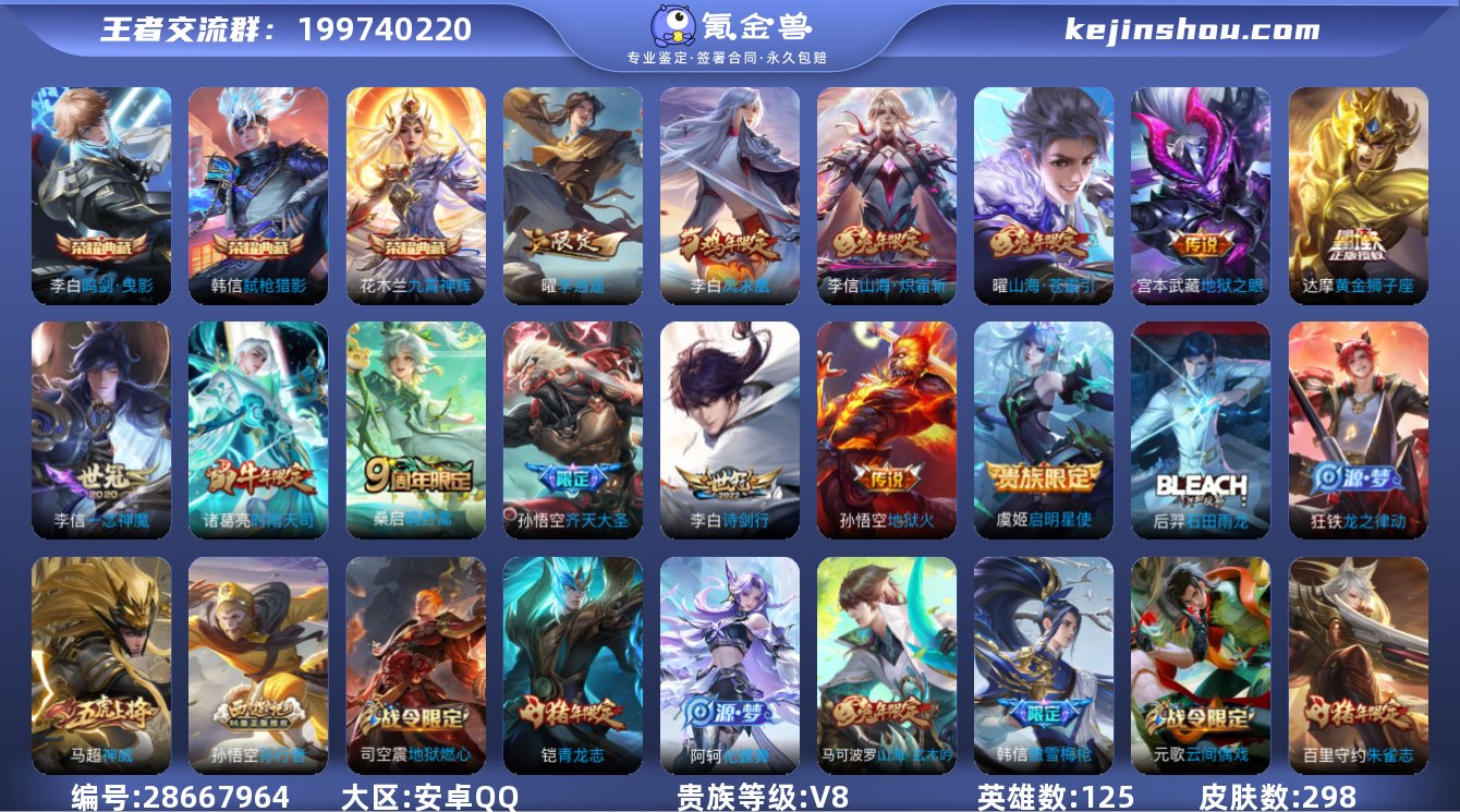 实名: 可修改 贵族等级: V8 英雄数:...