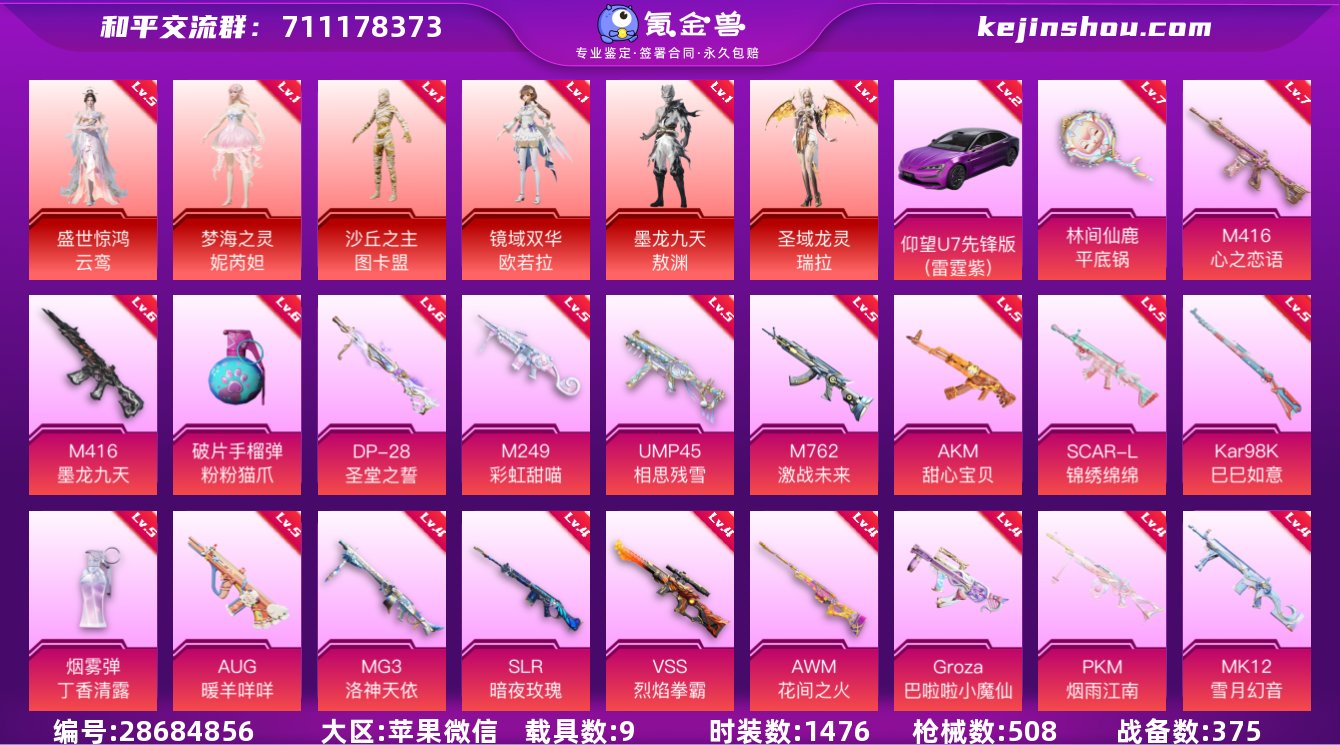 实名:可修改 时装数:1476 载具数:9...