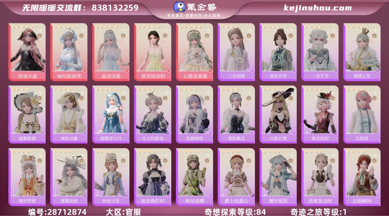 奇迹之旅等级:1 奇想探索等级:84 炽羽...