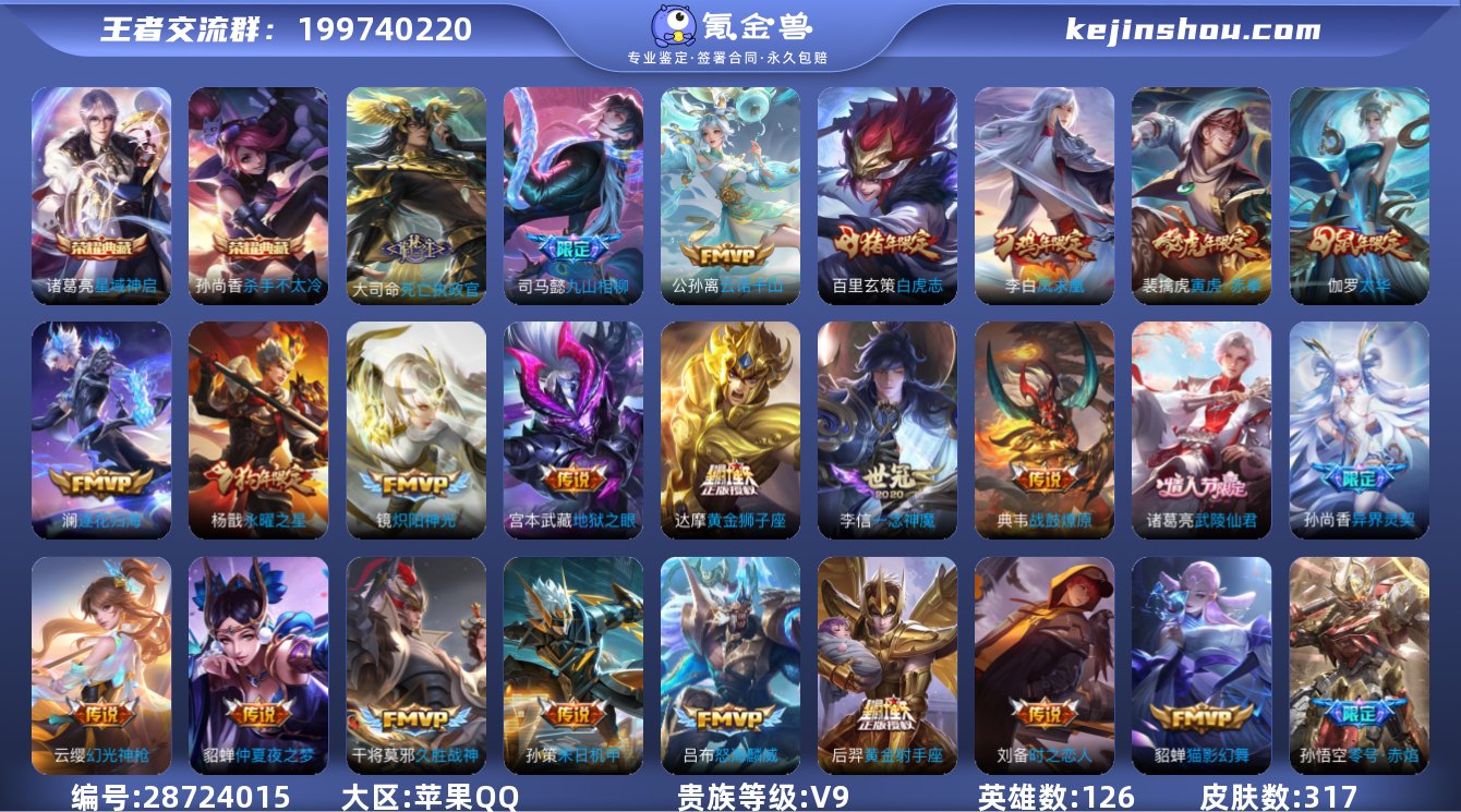 苹果QV9/126英雄317皮肤2典藏38...