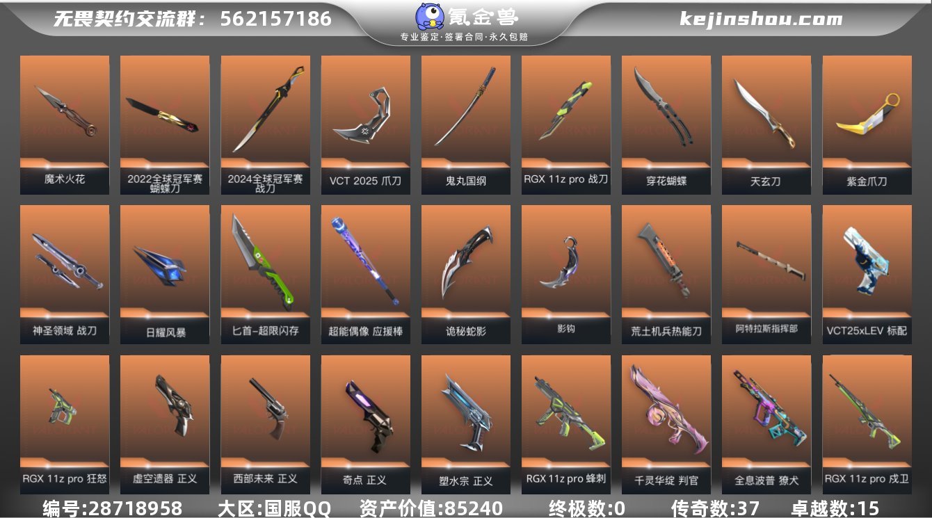 实名:可修改 皮肤资产价值:85240 终...