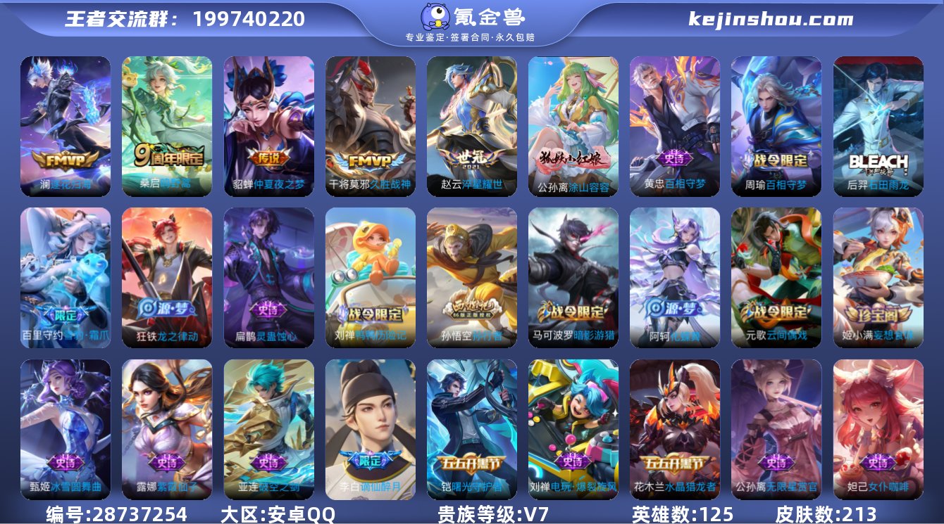 贵族7 王者16星 贵族积分21844 安...