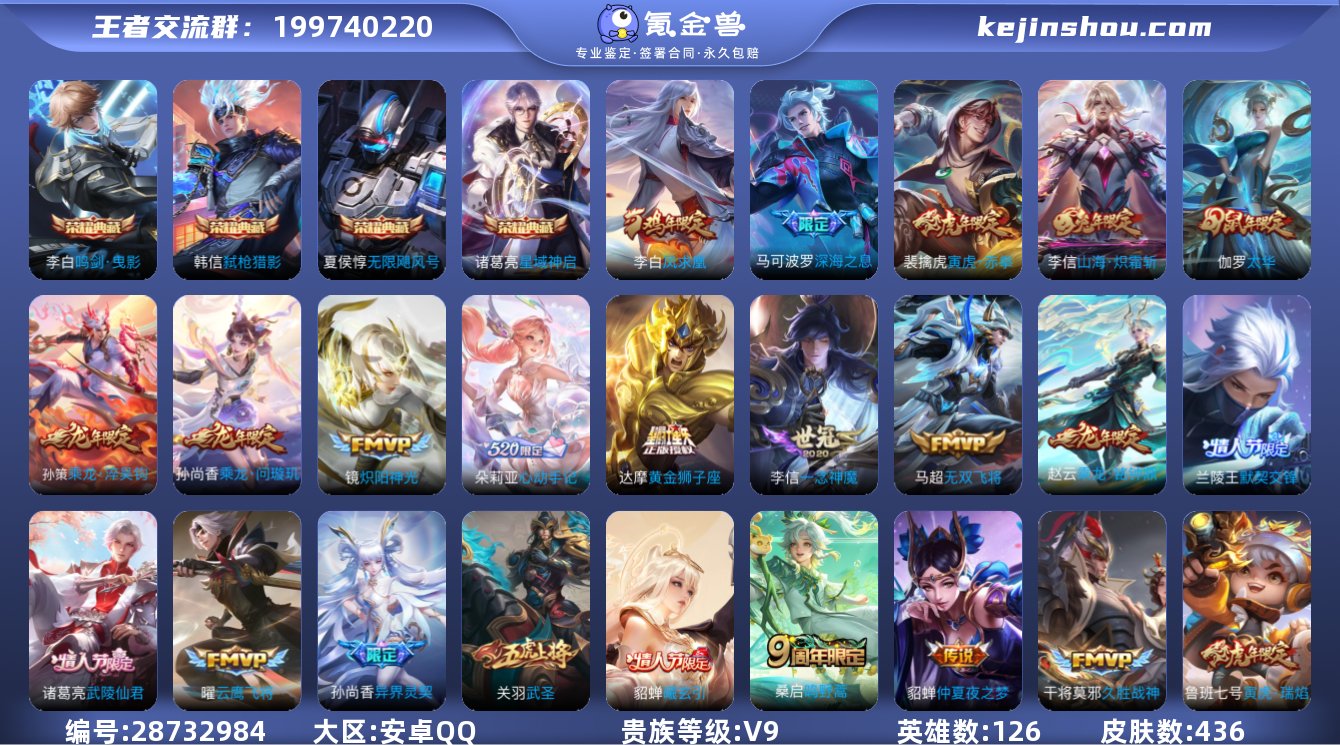 实名:不可修改 贵族等级:V9 英雄数:1...