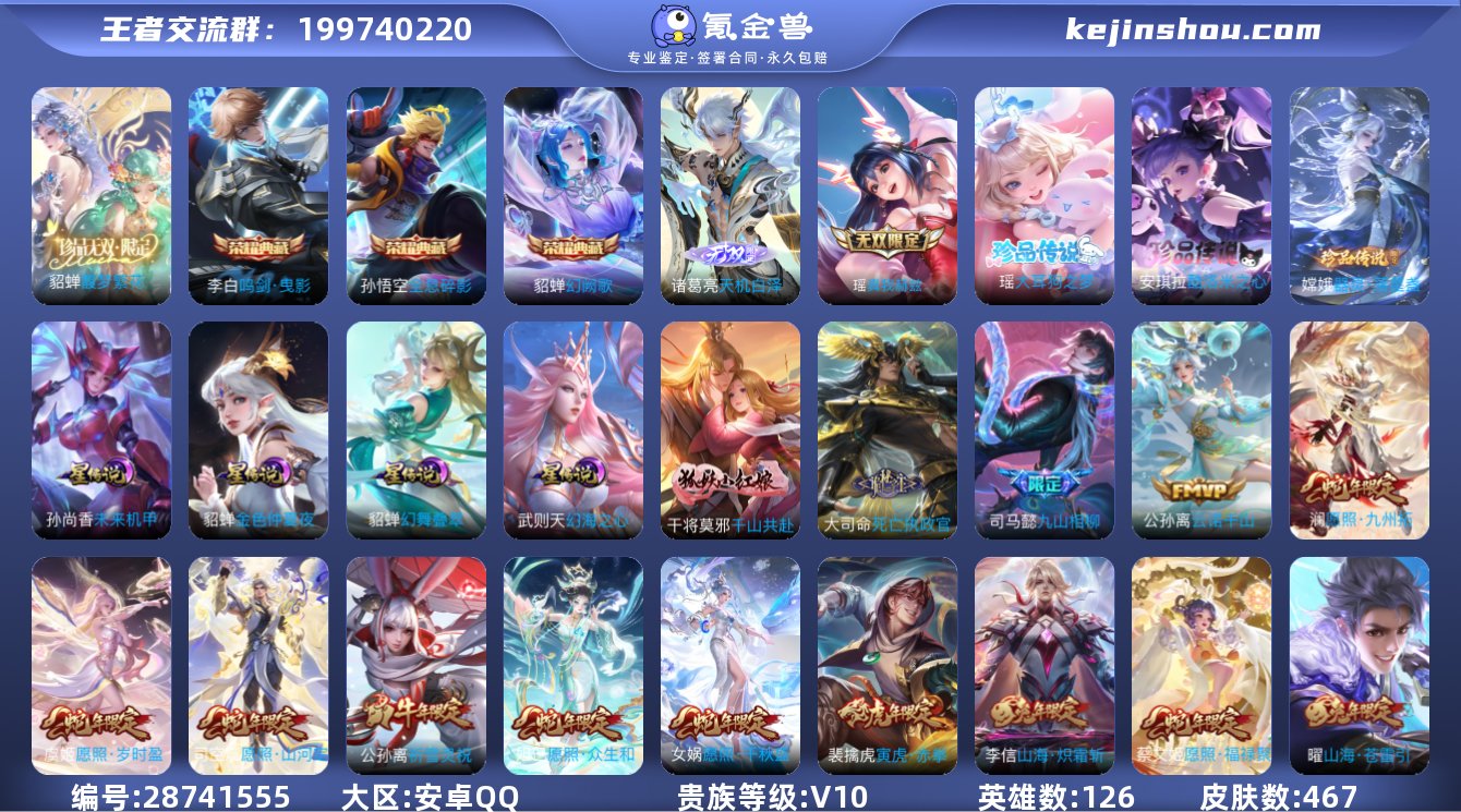 实名:不可修改 贵族等级:V10 英雄数:...