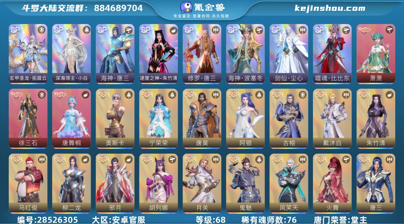 唐门荣誉:堂主 评分:142220000 ...