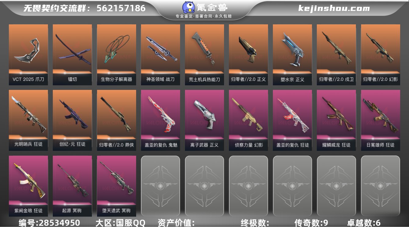 w6965/Lv109 ,皮肤总价值399...