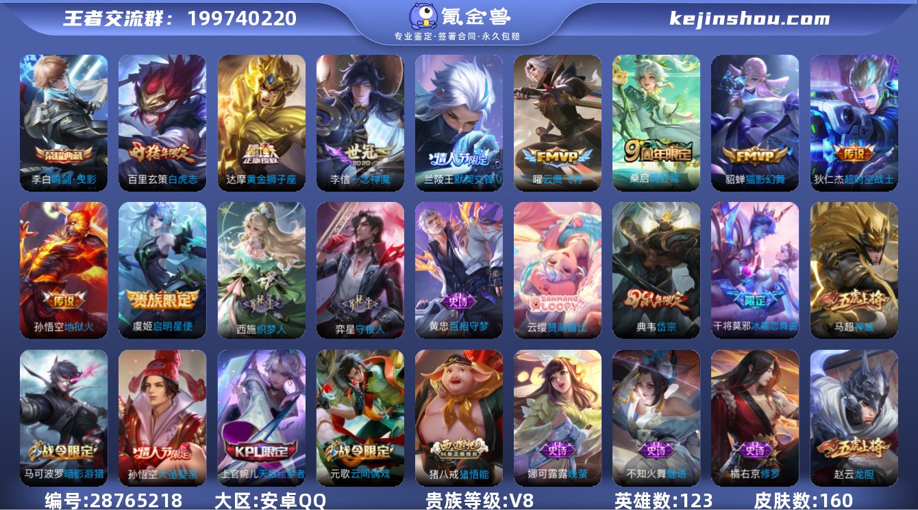 实名:可修改 贵族等级:V8 英雄数:12...