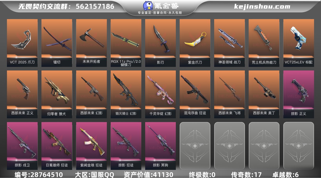 实名:可修改 皮肤资产价值:41130 终...