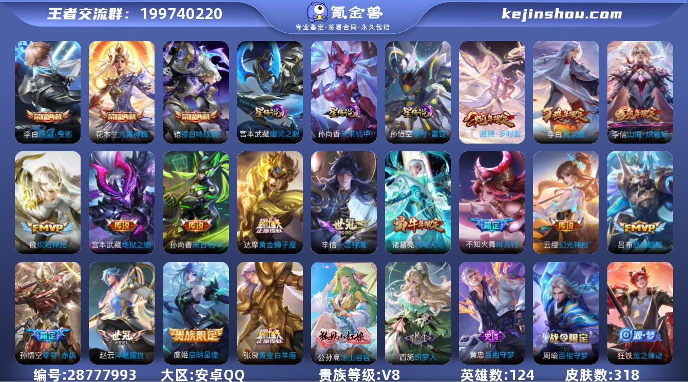 实名:可修改 贵族等级:V8 英雄数:12...