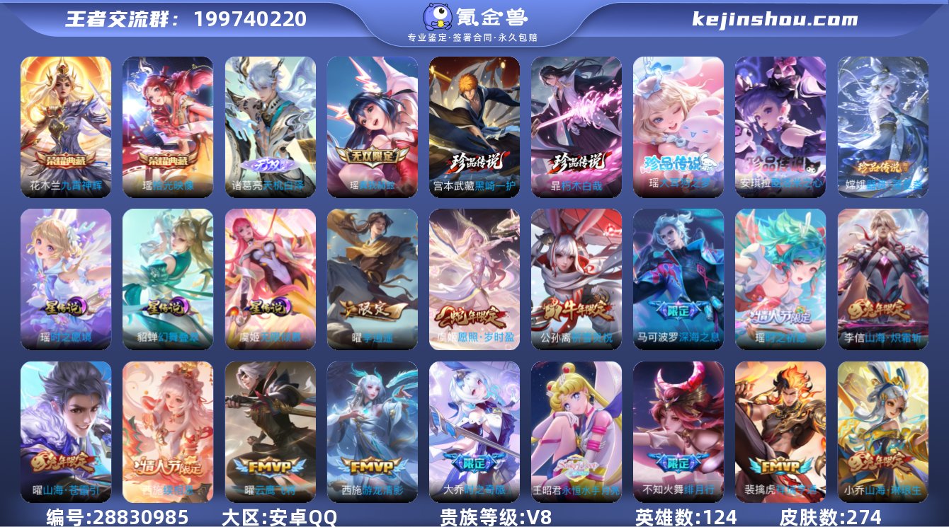 【V8 女号 瑶 西施 桑启全皮 2无双 ...