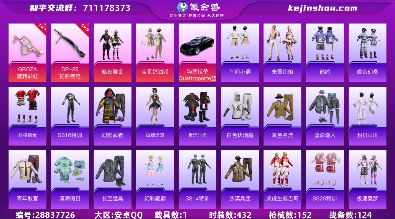 实名:不可修改 时装数:432 载具数:1...