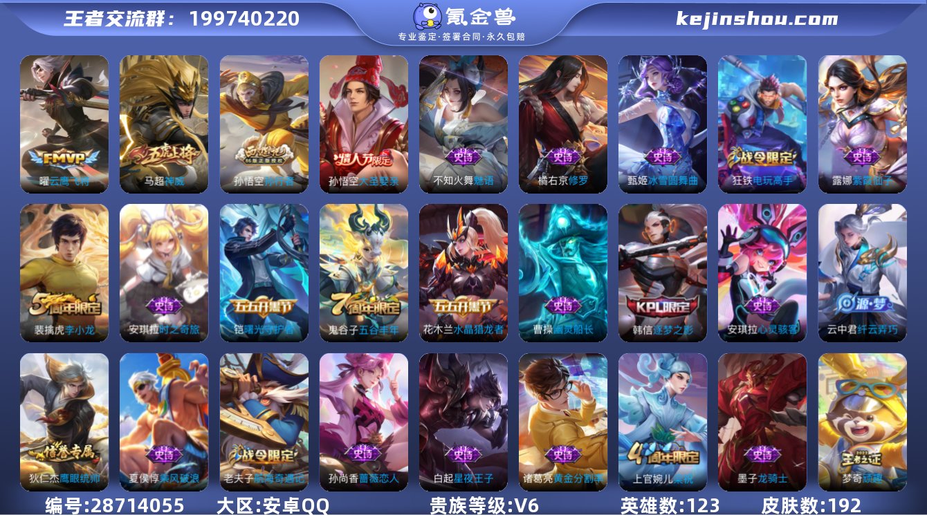 V6 1传说 192皮肤 123英雄 【1...