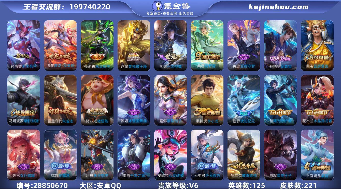 221皮肤5传说 打野31段 1星传说 未...