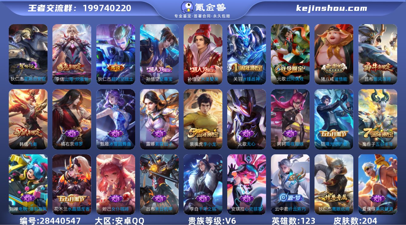 V6 2传说 1星元 204皮肤 123英...