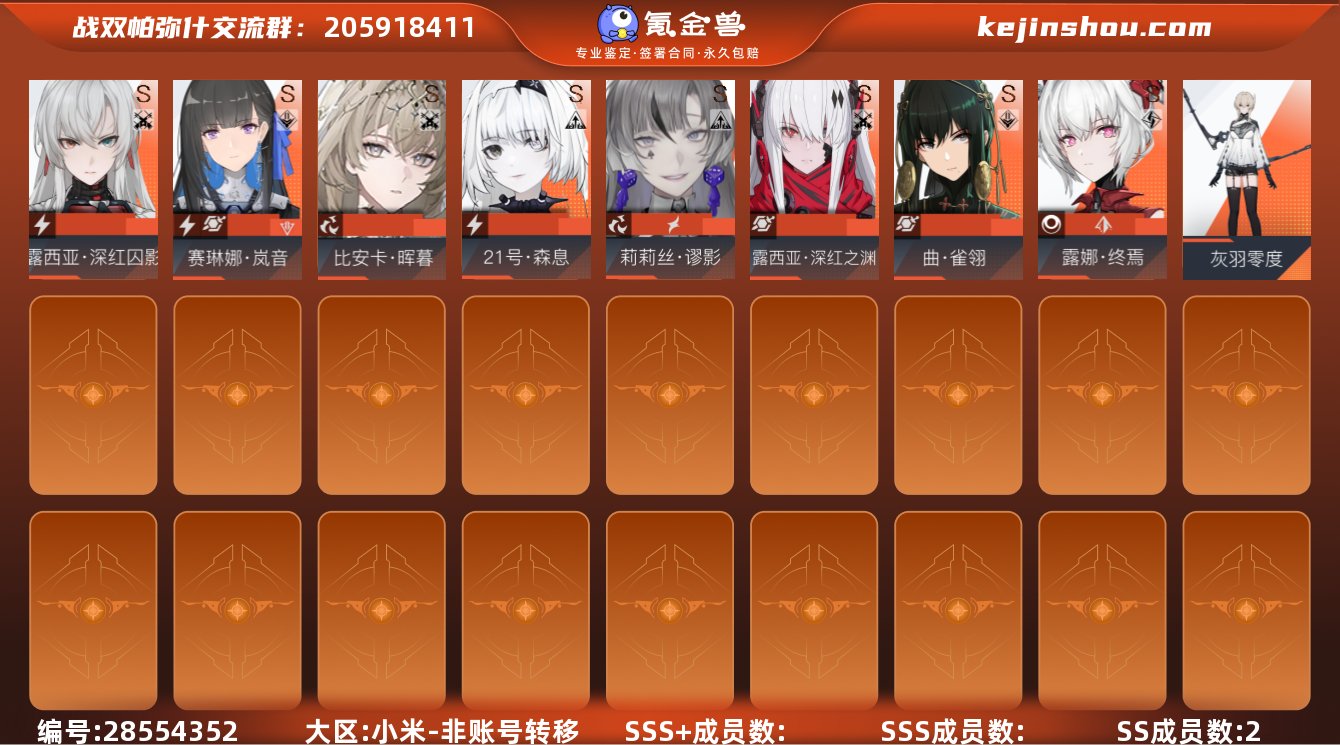 SS成员数量:2 奥罗拉，繁宵蜃景之哀，红...