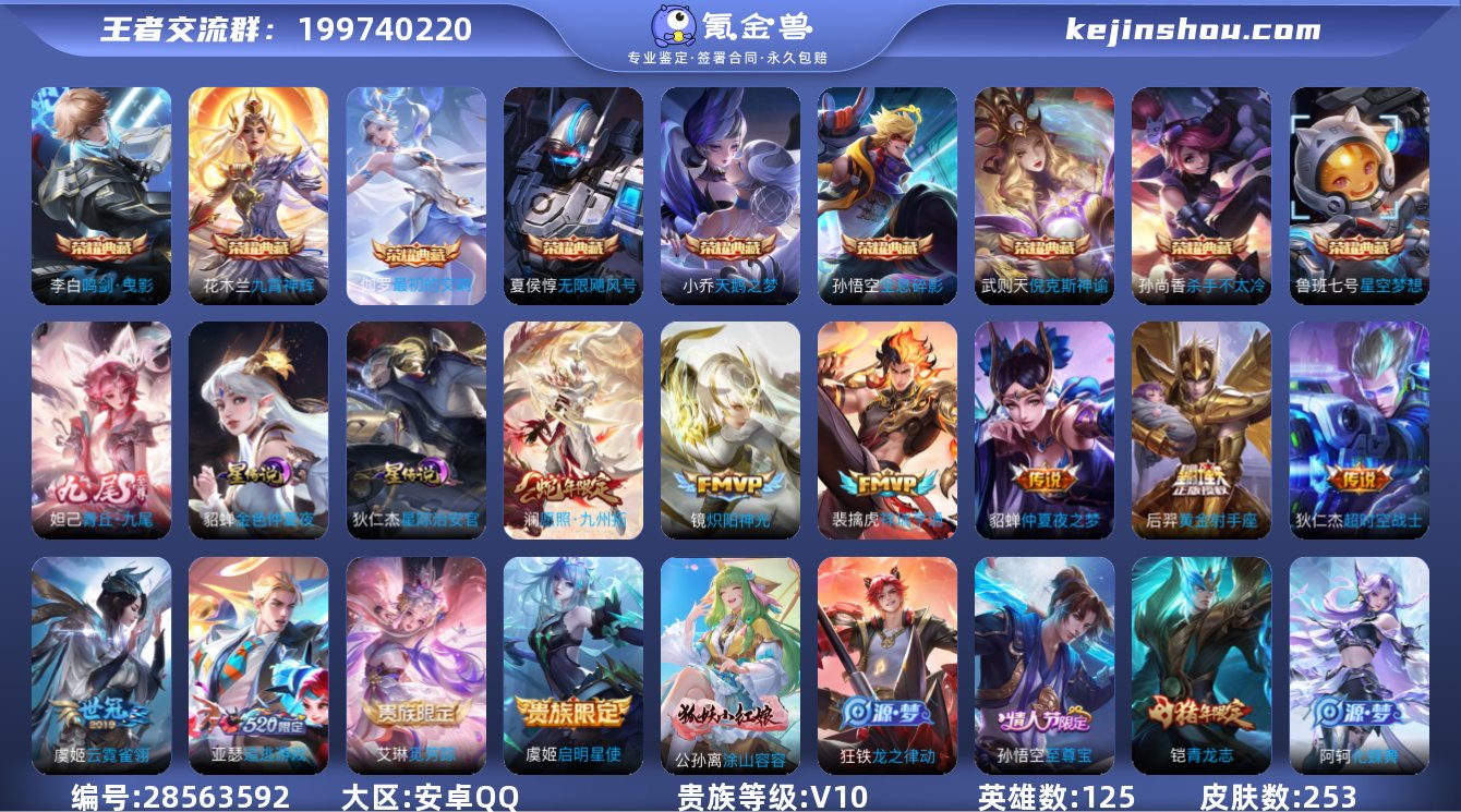 实名:可修改 贵族等级:V10 英雄数:1...