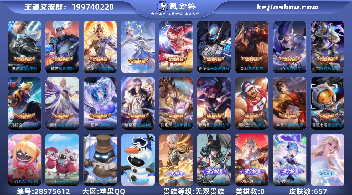 实名:不可修改 贵族等级:无双贵族 英雄数...